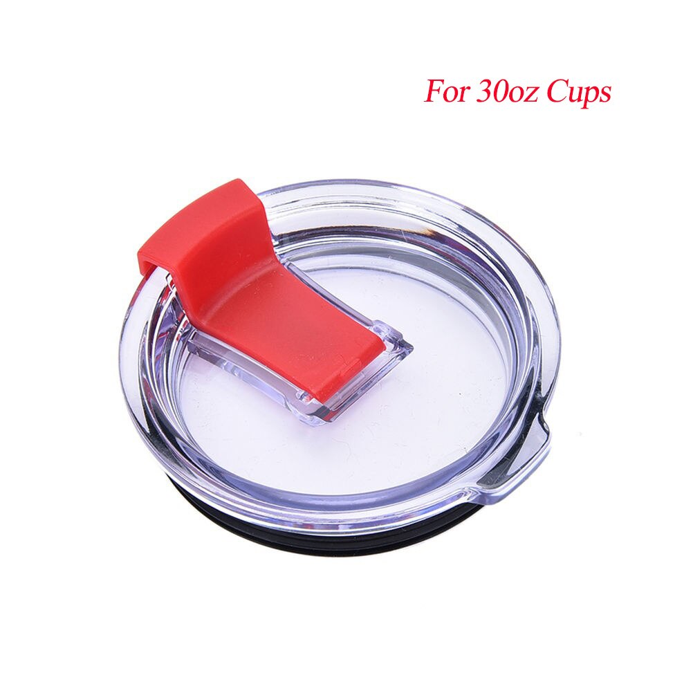 Water Bottle accessories Crystal Clear Tumbler Cup Splash Spill Proof Seals Lid With Slider Closure For 20/30oz bottle covers: Red 30oz