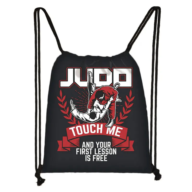 Fajne Martial Taekwondo/kocham Judo/torba ze sznurkiem chłopcy dziewczęta moda torby do przechowywania plecak dla nastolatków mężczyzna plecak podróżny: skdrd19