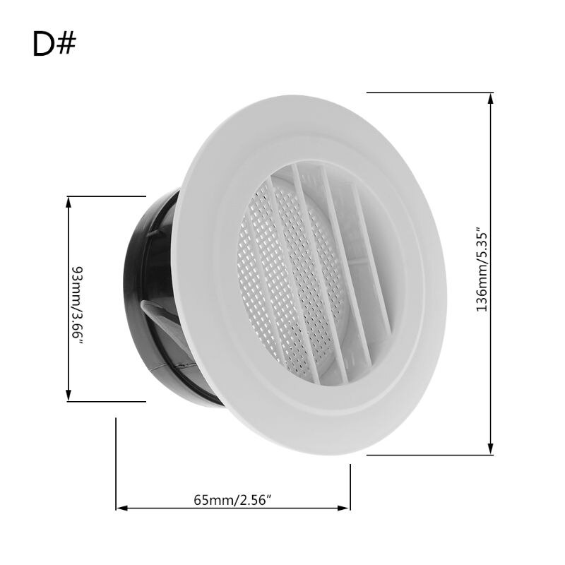 Air Vent Extract Valve Grille Round Diffuser Ducting Ventilation Cover 100mm N84C: Type D