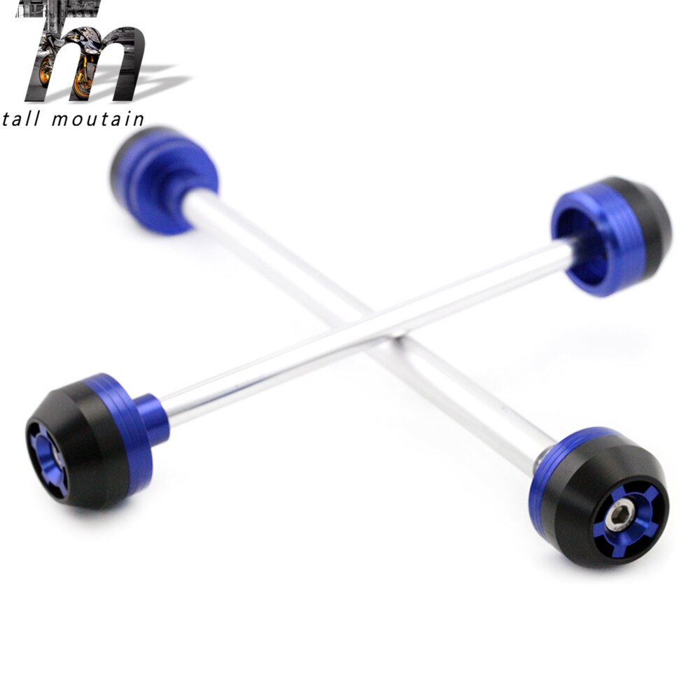 Glissière de choc de fourche d'essieu pour TRIUMPH TIGER 800/XC 800/XC protecteur de roue de moto avant arrière CNC POM 800XC: Bleu