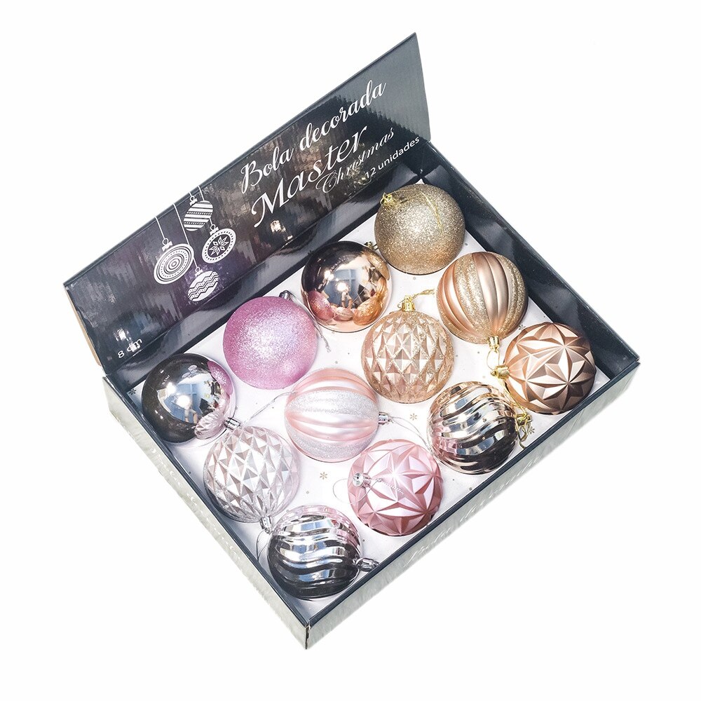 12 stuks kerstboomdecoratieballen, 80mm kerstballen voor een kerstfeest, hangende kerstballen voor thuis, kerstversieringen