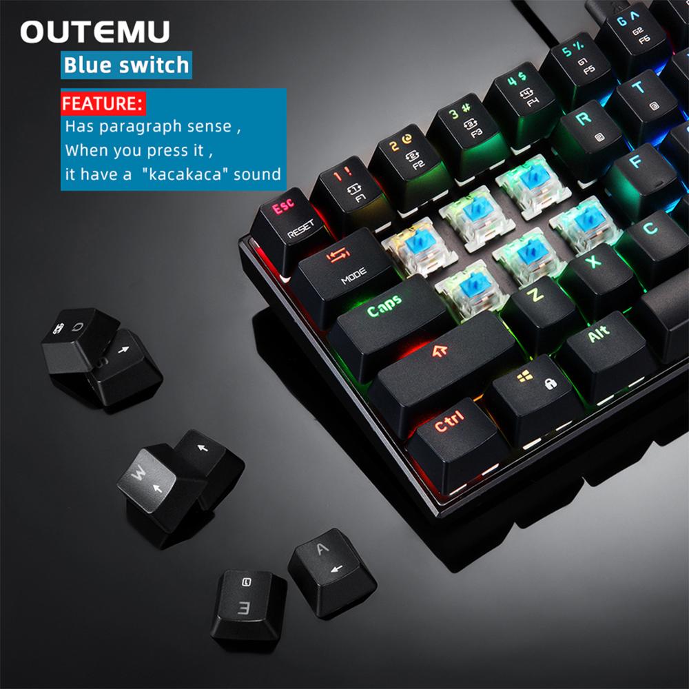 Motospeed CK61 Wired Mechanical Keybord Blue Switch Gaming Keyboards RGB Backlight 61 Key For Desktop Computer Gamer Russian