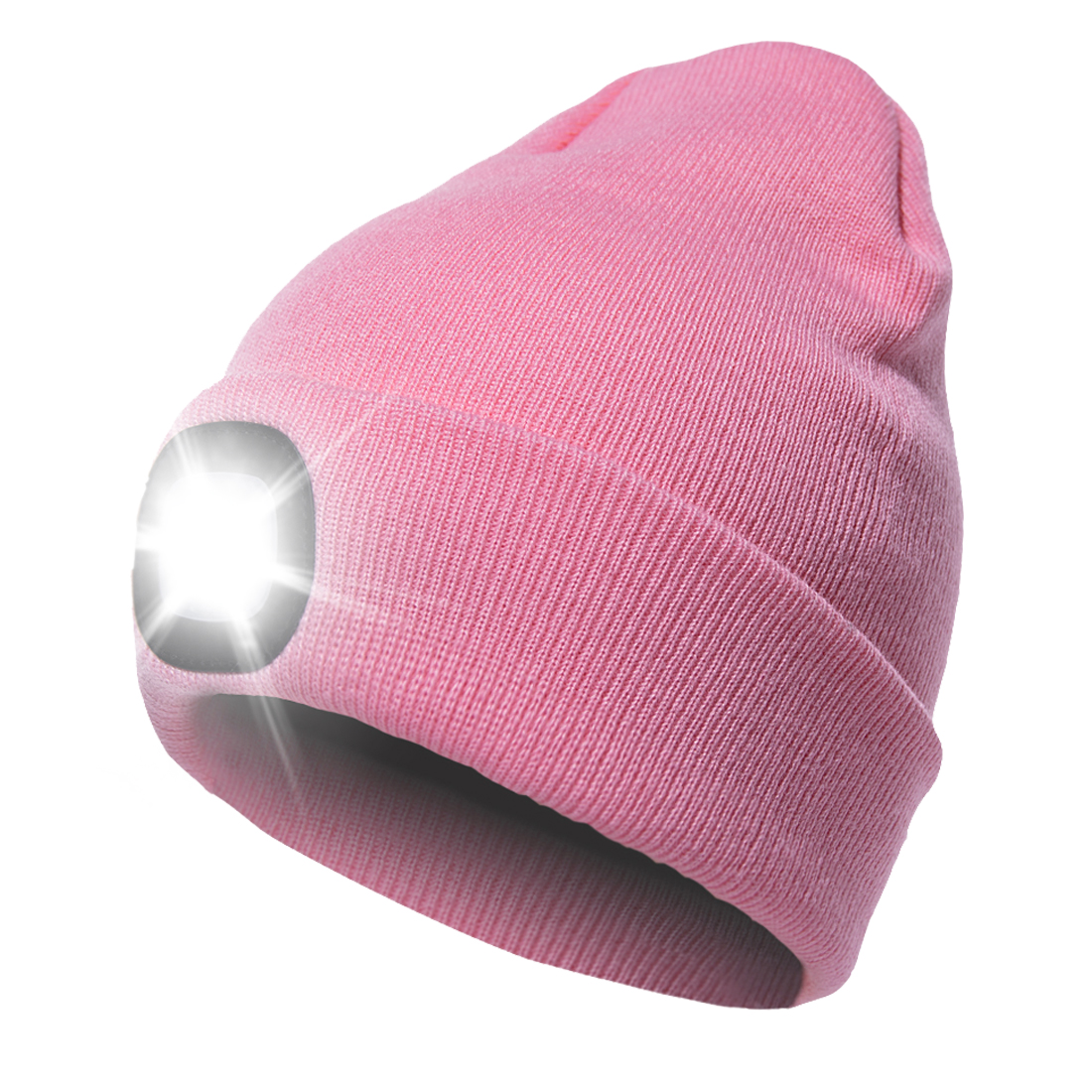 LED Light Headlights Skull Caps Unisex Button Battery LED Light Beanie Cap Winter Warmer Knit Caps Hat