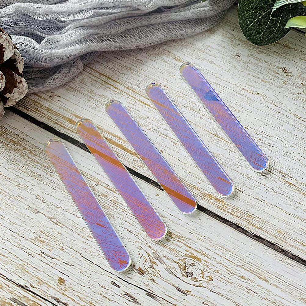 Palos acrílicos para hacer helados, palito de helado con gradiente, palos de paleta para congelador, duraderos y suaves, DIY