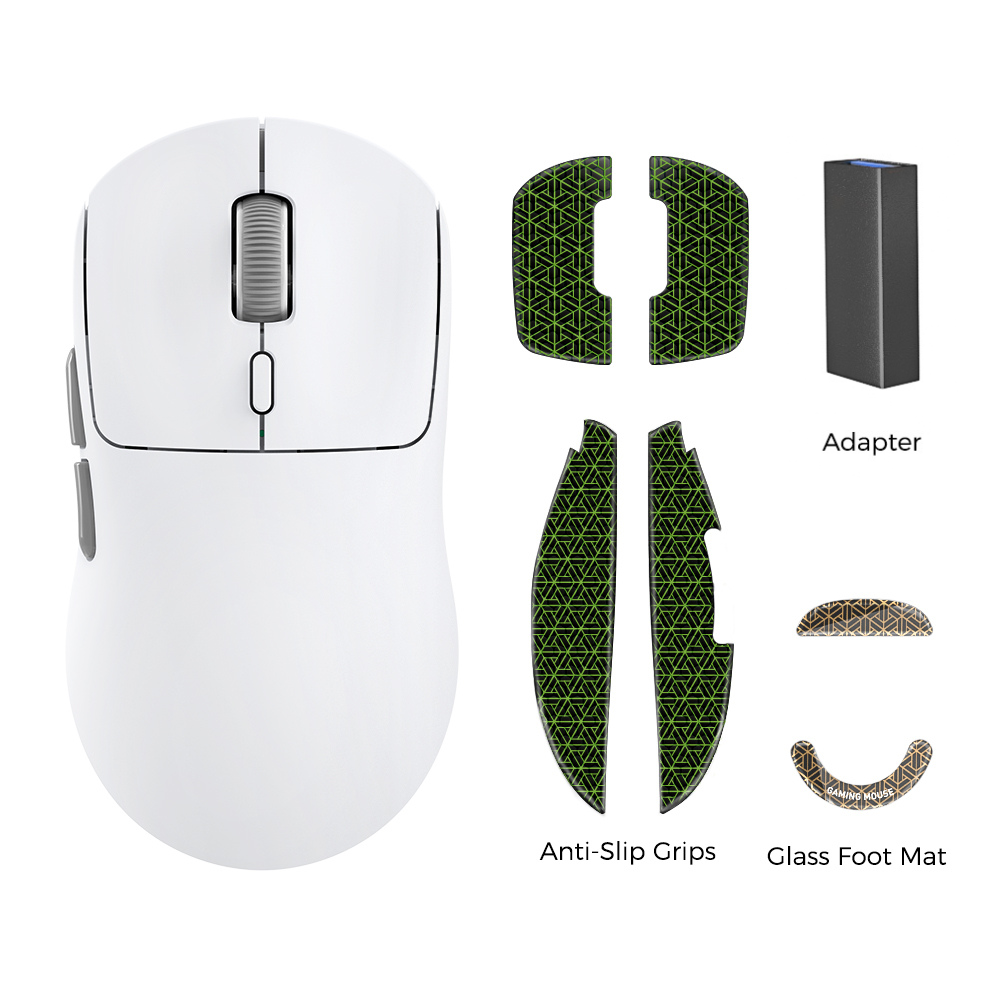 Kysona M600 V2 PAW3395 souris de jeu Esports sans fil Bluetooth 55g 26000DPI 6 boutons souris d'ordinateur optique pour jeu ordinateur portable: WHITE