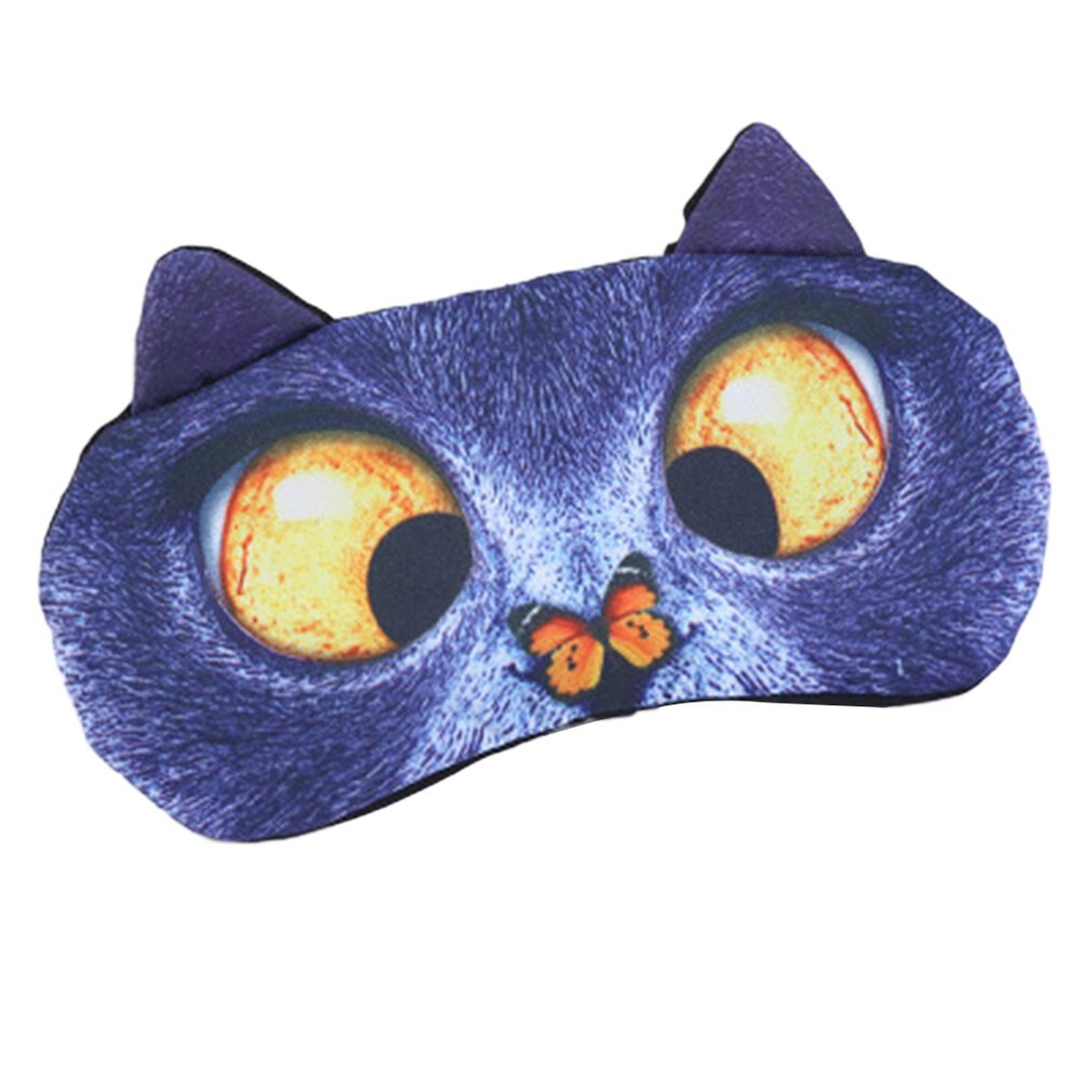 3D Eye Mask Ice Pack Eye Mask Cartoon Animal Blindfold Eye Mask Ceramic Fleece Short Plush Eye Mask: 04