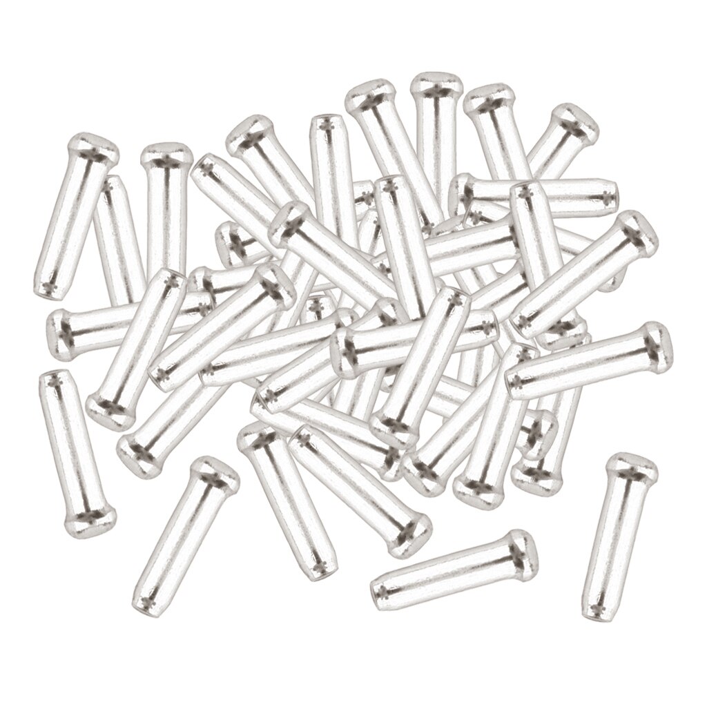 50 Piece Metal Bike Brake Shifter Inner Tips Cable End Caps Crimps Cap Cover: Silver