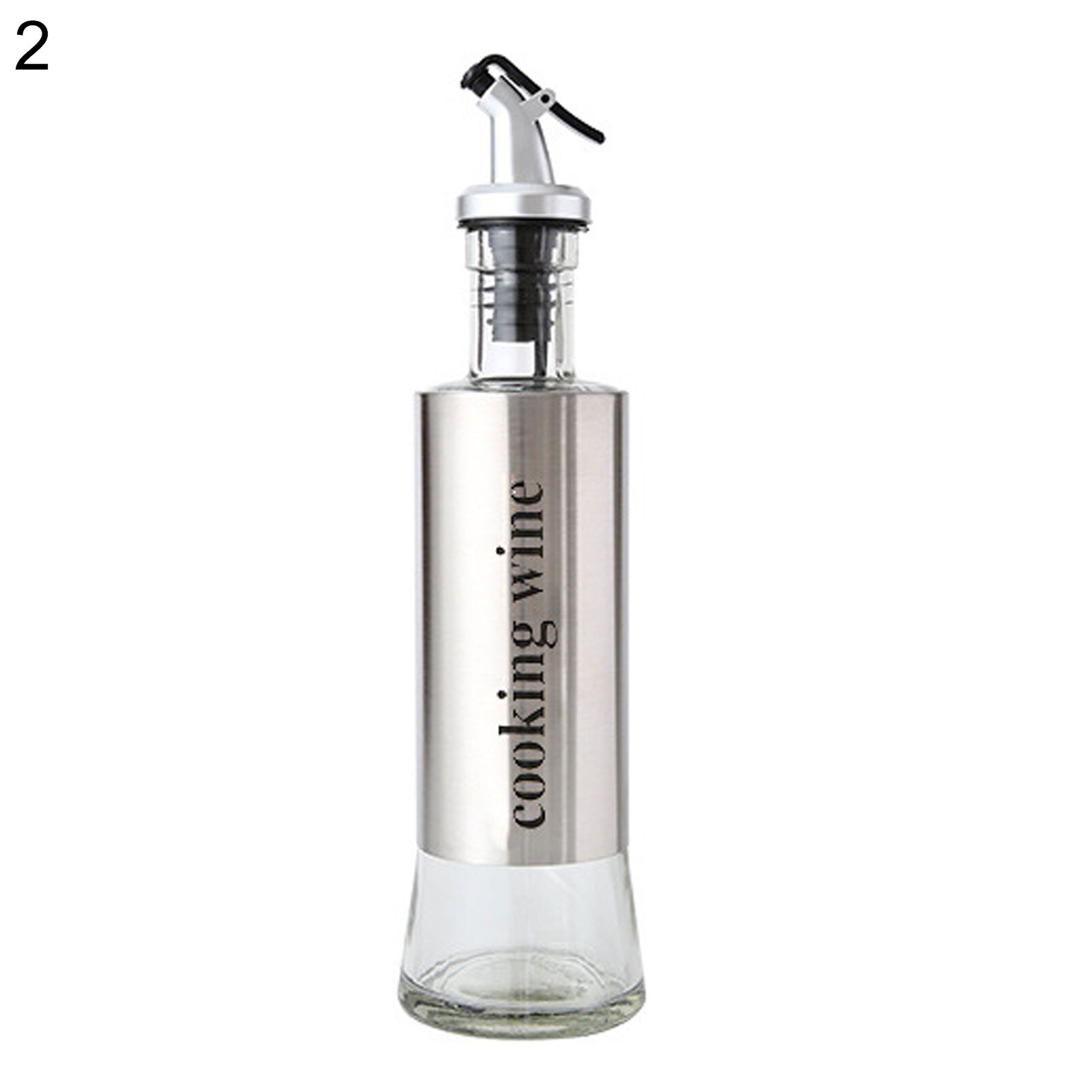Aço inoxidável cozinha sal azeite vinagre molho tempero garrafa de armazenamento garrafa de armazenamento molho de vinagre de óleo tempero garrafa de armazenamento: 2