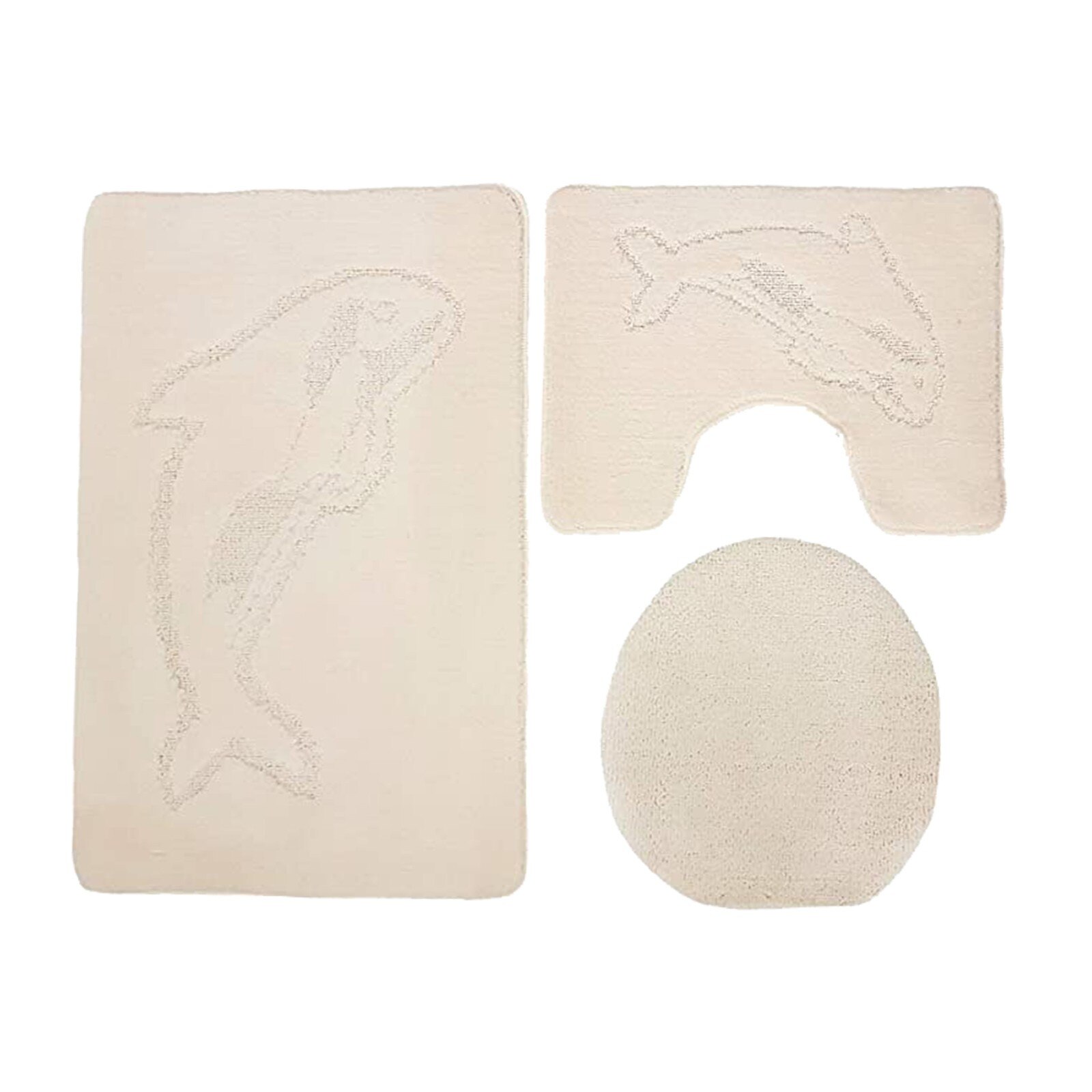 3 Stuk Badkamer Tapijt Set Non Slip Hart Bad Contour Mat 55X85 Cm Monochromatische Settoilet Tapijt Wc Deksel cover Set Accessoires