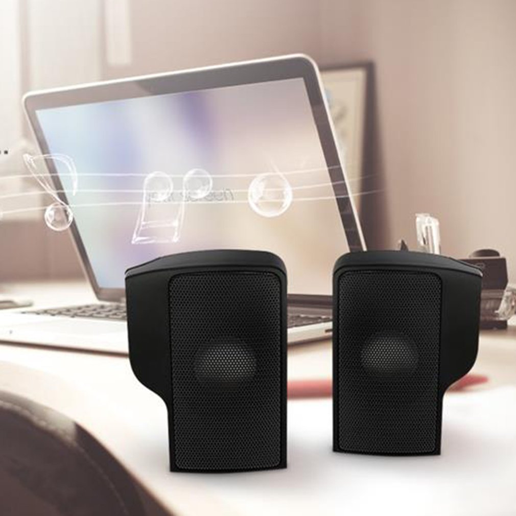 1 Paar Mini Draagbare Clipon Usb Stereo Luidsprekers Lijn Controller Soundbar Voor Laptop Mp3 Telefoon Muziekspeler Pc Met Clip