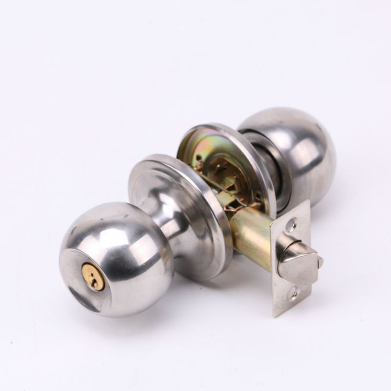 Rotation Round Door Knob Handle Stainless Steel Entrance Passage Lock With Kep Set