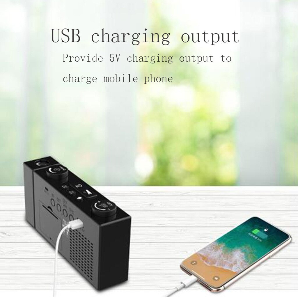 FM Radio Projection Alarm Clock Digital Multifunction Projector Desk Table LED Display Clock Time Voice Talking Projection Z0604