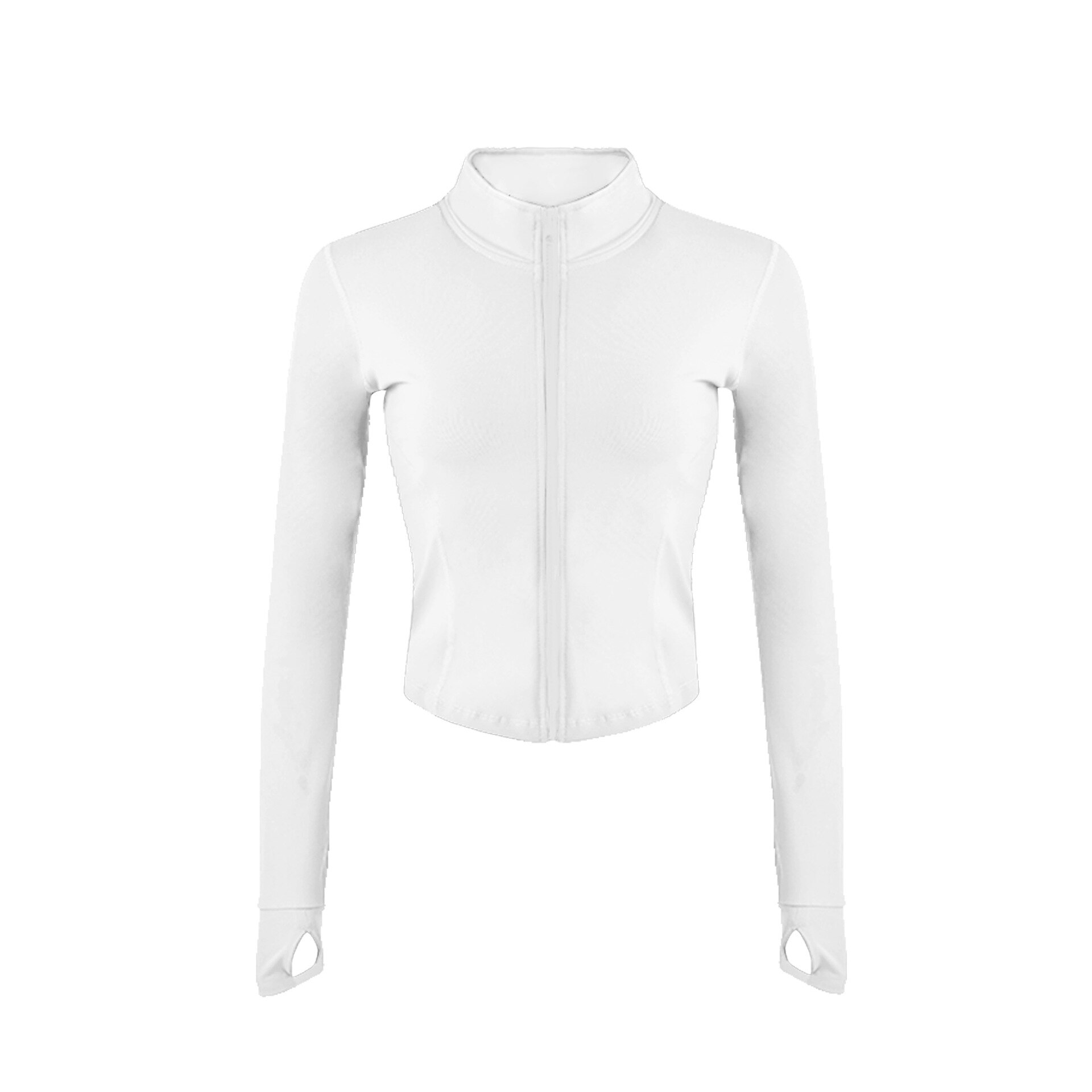 Inspk kvinder sportsfrakke langærmet rene farver slim sport løb fitness tøj pige hurtigtørrende jakke stil: S / Hvid