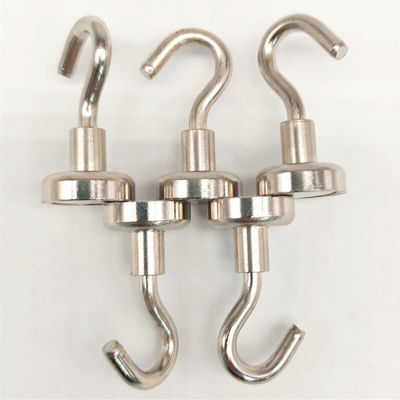 Neodymium N52 Magnet Vertical Pull-force 3KG 4KG 6KG Hook Earth Magnet Multifunction Fridge Sticker Hooks Magnetic Base 1PC