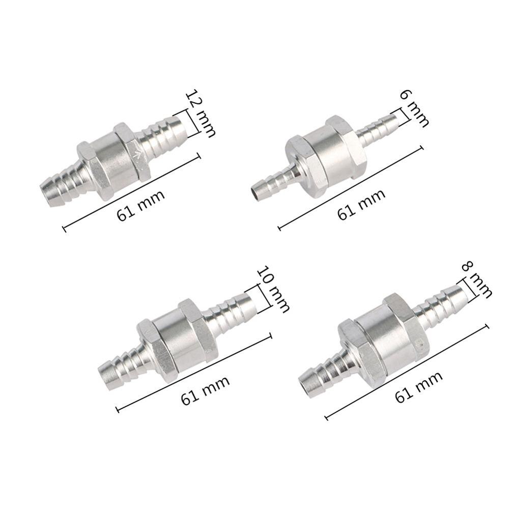 Válvula de retención de combustible de aleación de aluminio, válvula de retención de no retorno unidireccional de gasolina y diésel para manguera de vacío de coche, bombas de agua y aceite, 6mm/8mm/10mm/12mm