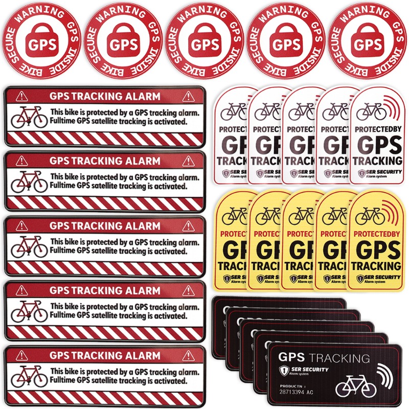 1/2set Fiets GPS Sticker Scooter Motorfiets Anti-Diefstal Waarschuwing Sticker Tracking Reflecterende Waterdichte Paster Fietsaccessoires