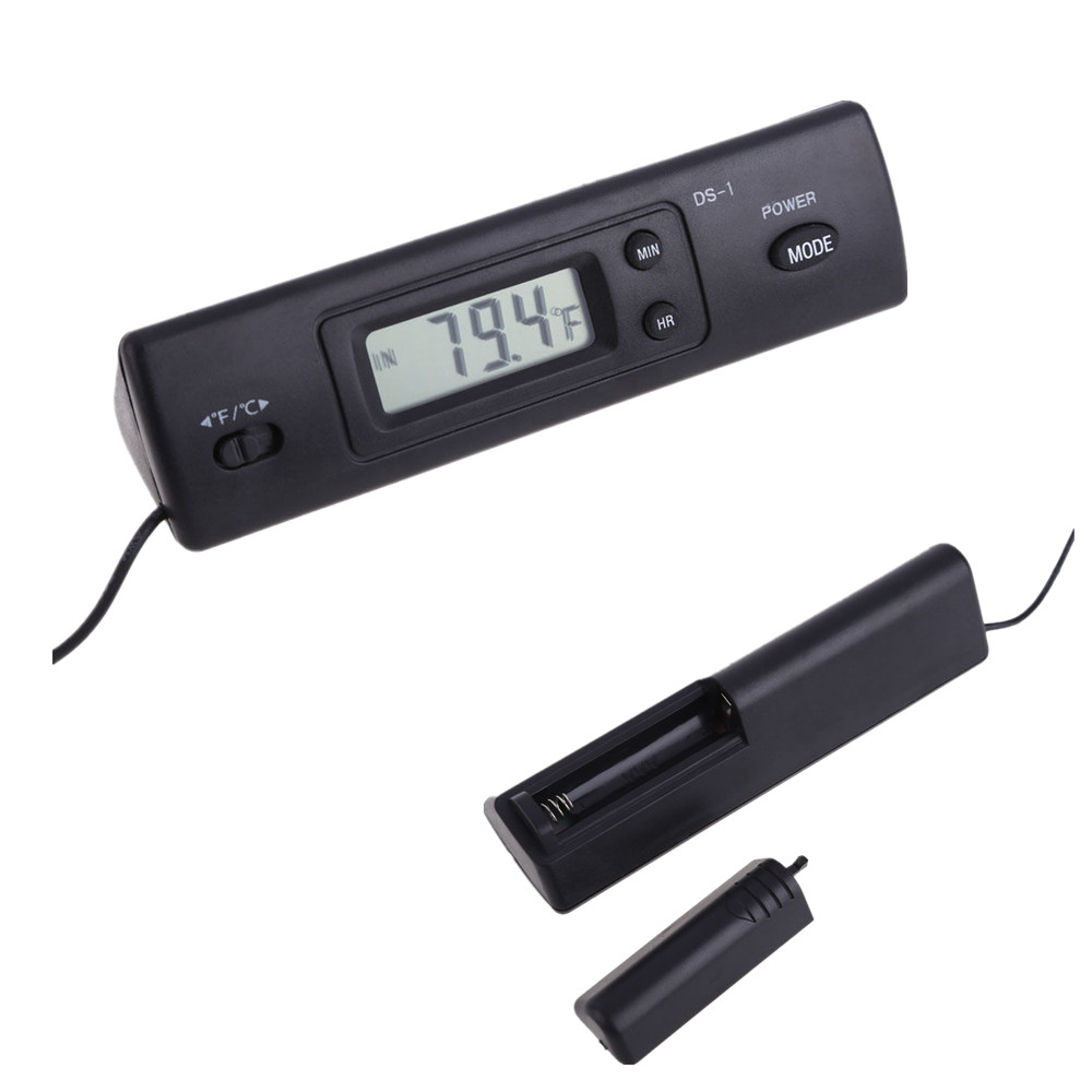 Auto Digitaluhr Temperaturanzeige Elektronische Uhr Thermometer Auto Elektronische Uhr LED-Hintergrundbeleuchtung Digitalanzeige Uhr: Schwarz