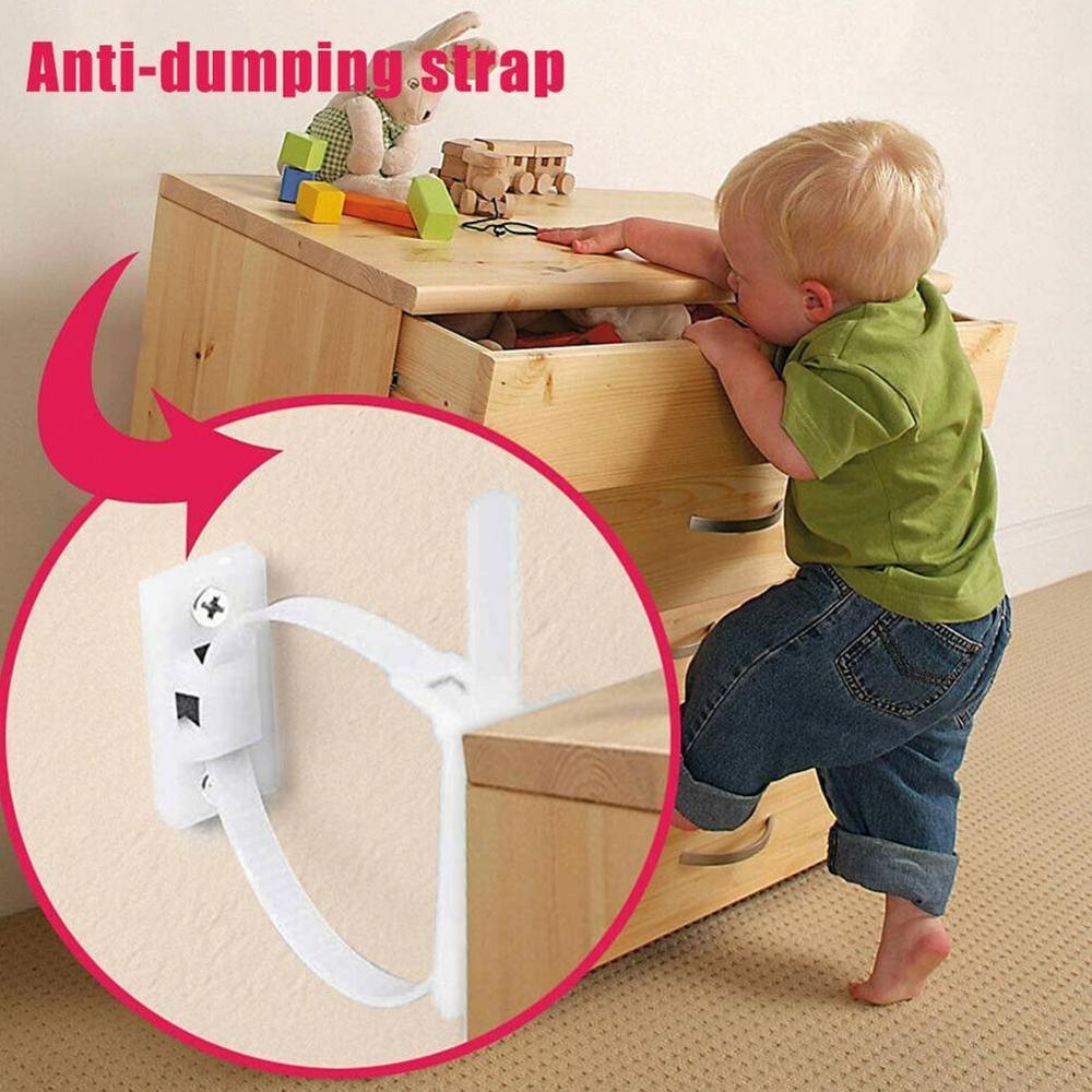 Furniture Anti Tip Strap Baby Proof Cabinet Wall Anchors Ropes Protection Strap Elastic Children Hardware Pet T5Q6