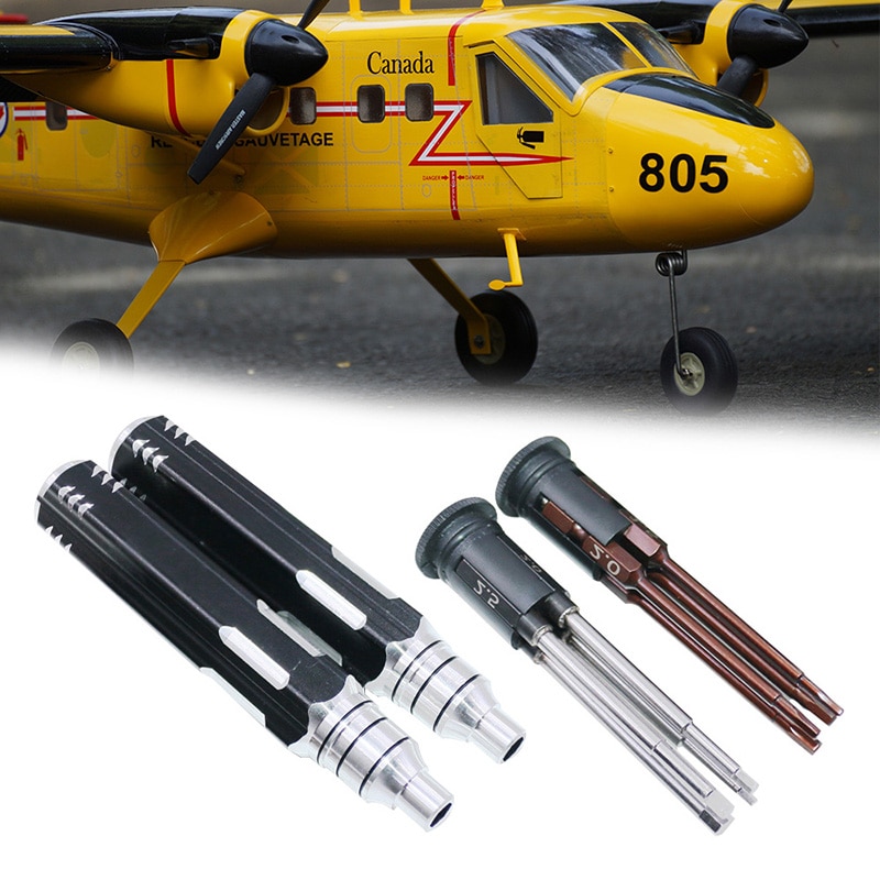 Kit de herramientas de destornillador hexagonal para helicóptero RC 1,5mm, 2,0mm, 2,5mm, 3,0mm Juego de destornilladores de tornillo 4 Uds Kit de herramientas de Mango antideslizante Top