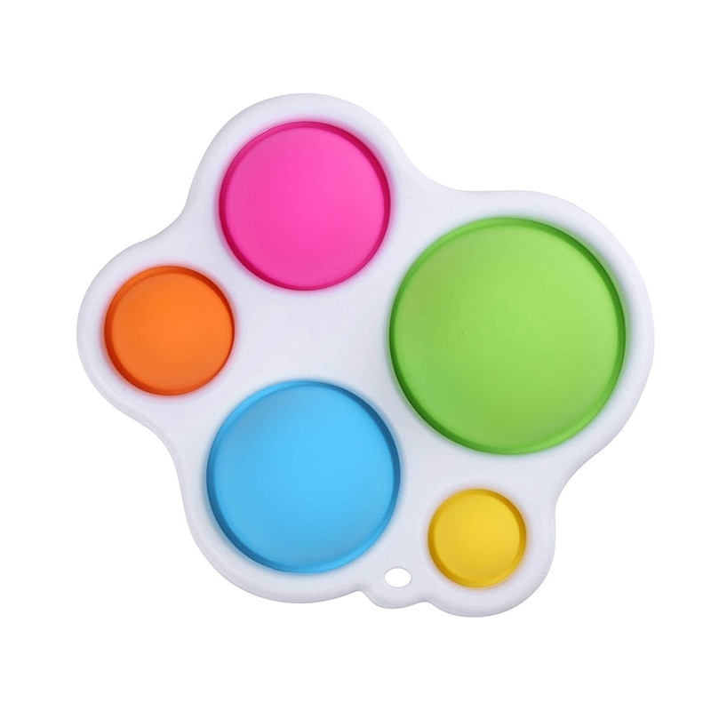 5 Color Dimple Stress Relief Desk Colorful Finger Toys Stress Reliever Game Handle Toys Plastic Antistress Pad: Default Title