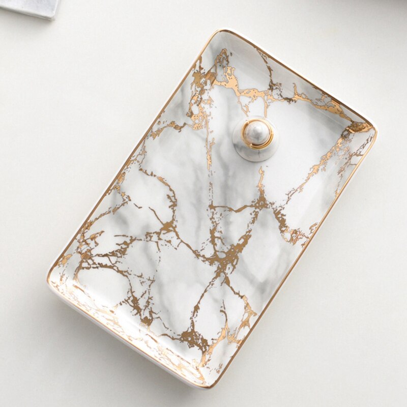 Nordic marble stripe verfrissingschaal sieraden opbergschaal pizzaschaal kookgerei porselein sushi servies