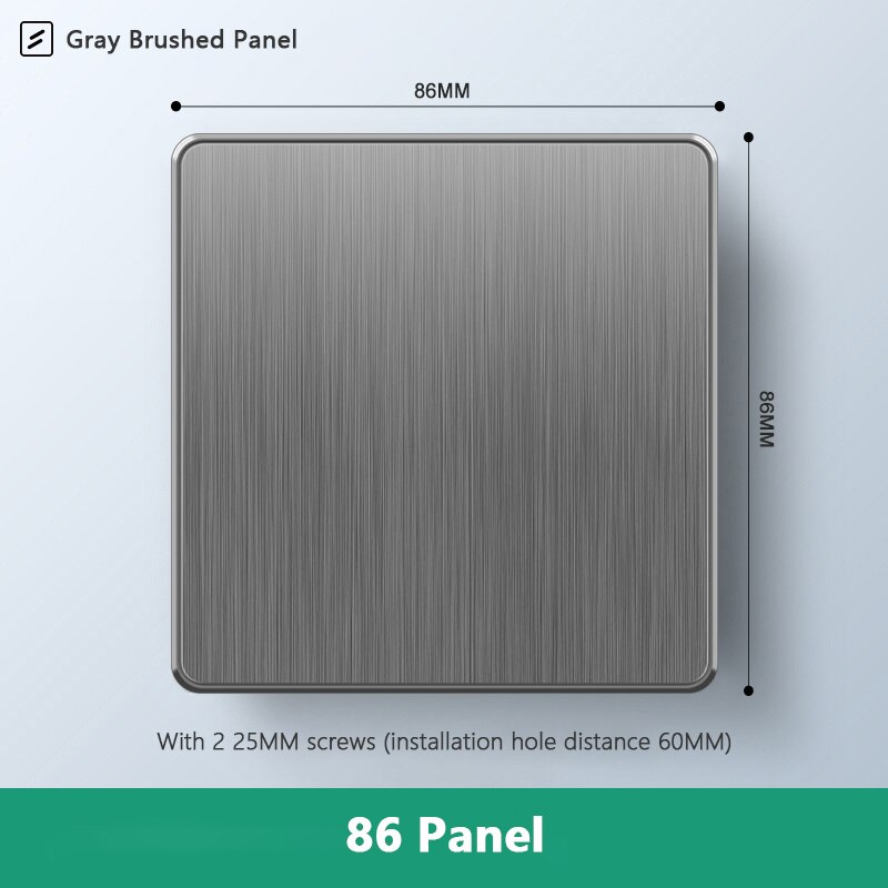 Atlectric Usb Wall Socket Standard Electrical Socketes Gray brushed Panel Multi-function Socket With Switch For Home AC110-250V: 86PANEL