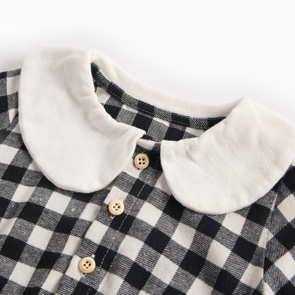 Été bébé barboteuse coton manches courtes Triangle barboteuse pour bébé garçon et fille noir/gris et blanc Plaid été bébé vêtements