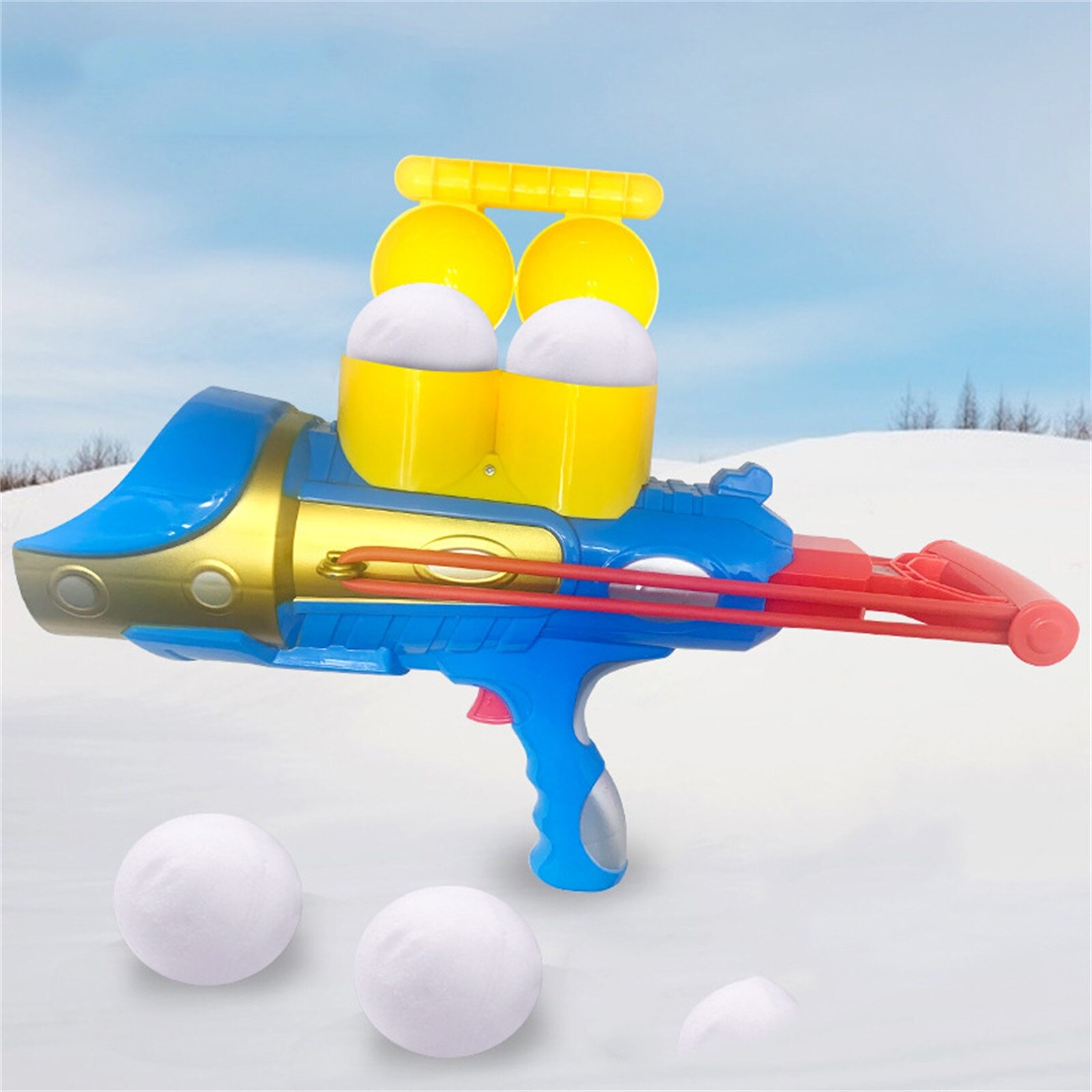 Snowball Shoot Launcher Round Snowball Maker Mold With Handle Perfect For Kids Funny Party Play Snowman Tool