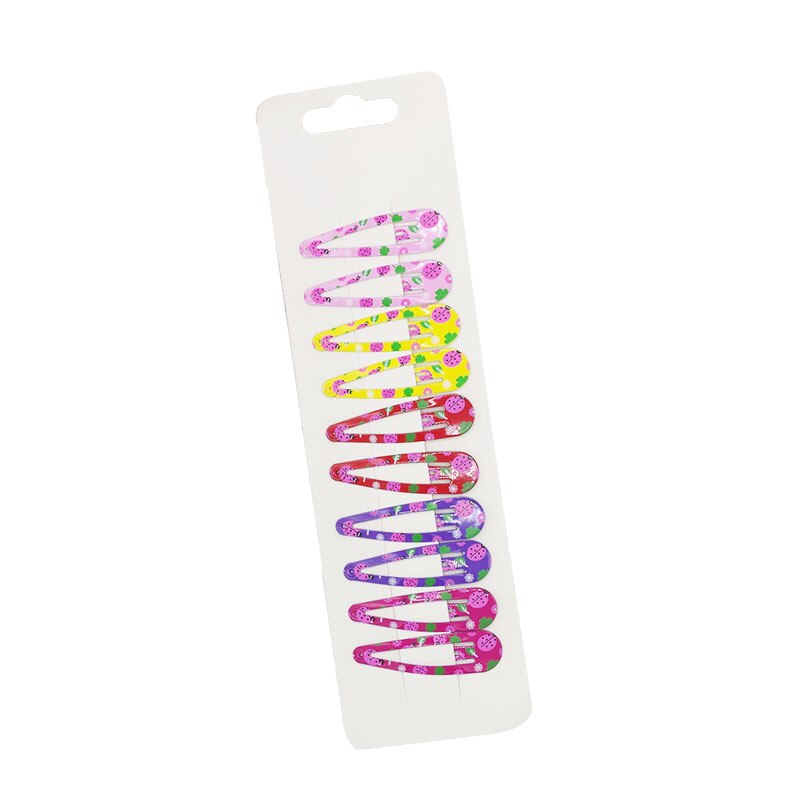 Baby Meisje Haarspeld Hoofddeksels 10Pcs Leuke Cartoon Printing Mini Peuter Kinderen Kids Hair Clips Pins Barrette Mooie Hairgrip: E