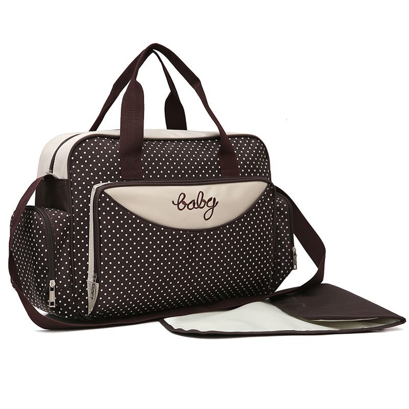 5 Stuks Multifunctionele Grote Capaciteit Moeder Luiertas Voor Baby &#39;S Reistas Mode Maternal Nappy Messenger Bag Producten: Brown big bag