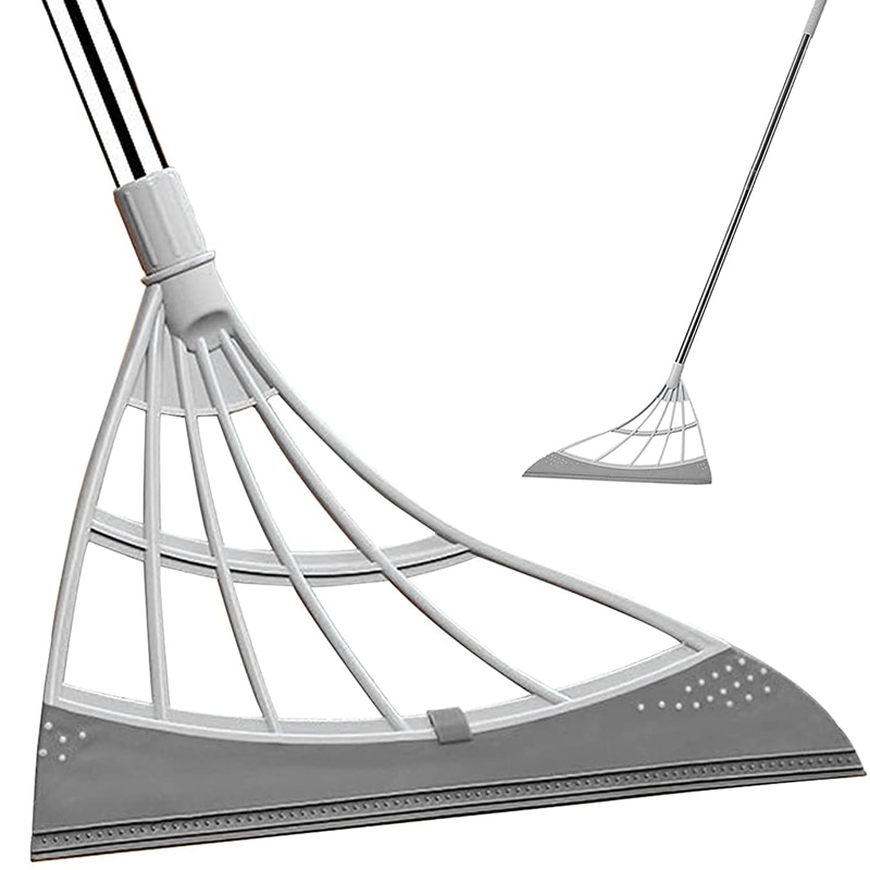Multifunctional Magic Broom Sweeper Remove Dirt and Hair Rubber Mop Water Sweepe with Squeegee Glass Wiper for Room, Bathroom
