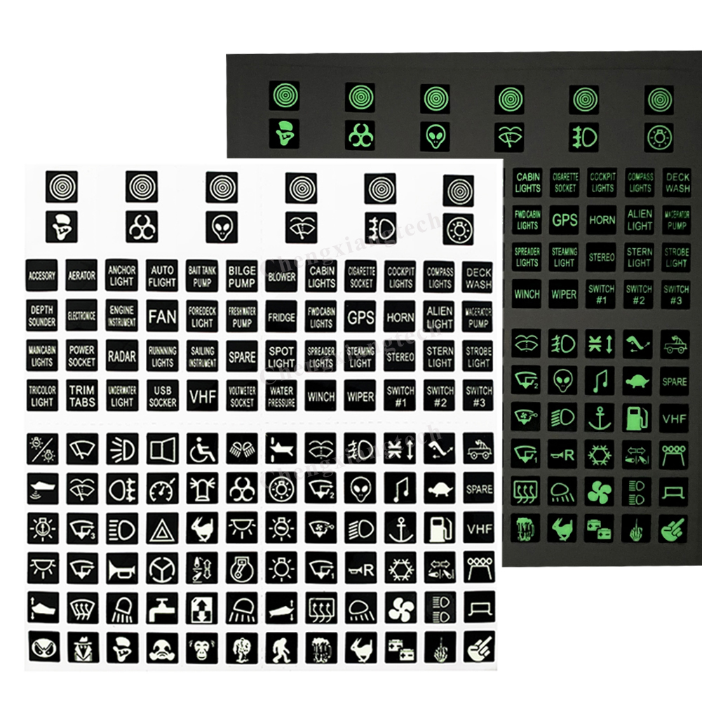 100 Clear Switch Stickers for Car Boat Instrument Rocker Push Switch Panel Decoration, Universal Led Switch Lables