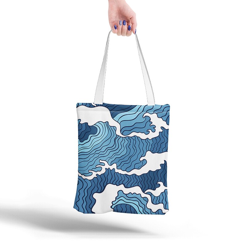 Mode Canvas Tas Casual Brand Vrouwen Tote Schoudertassen Canvas Dames Herbruikbare Eco Shopping Opvouwbare Doek Bag: Style9