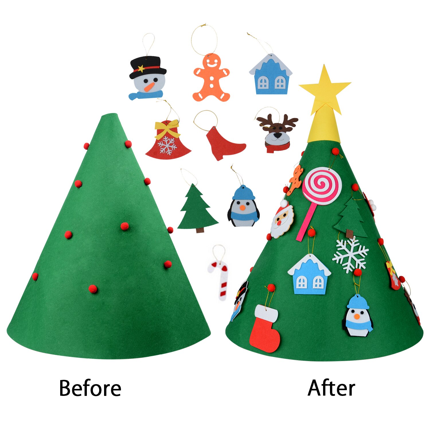 ! Kinderen Kerstboom Kids Xmas Decoratie Handgemaakte Vilt Kids Xmas Nieuwjaar Opknoping Babykamer Decor Boom