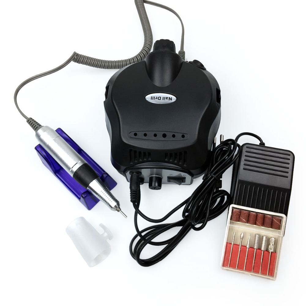 Professionelle Nagel Bohrer Maschine 20000/35000RPM Mühle Cutter setzt Schleifen Bande Für Manikübetreffend Pedikübetreffend Bausatz Elektrische Nagel Datei werkzeug: 35000RPM  Schwarz