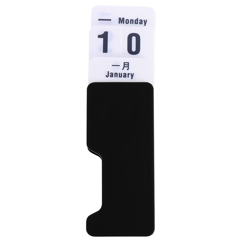 Plastic Desktop Calendar Manual Adjustable Perpetual Calendar: Dark Grey