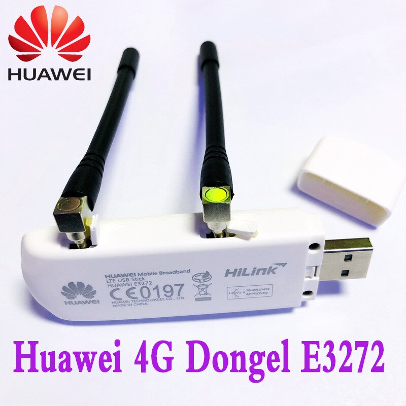 Huawei – clé USB 4G LTE, wi-fi, 150 mb/s, déverrouillage, Dongle, carte de données, avec antenne 2 pc (PK E3272)