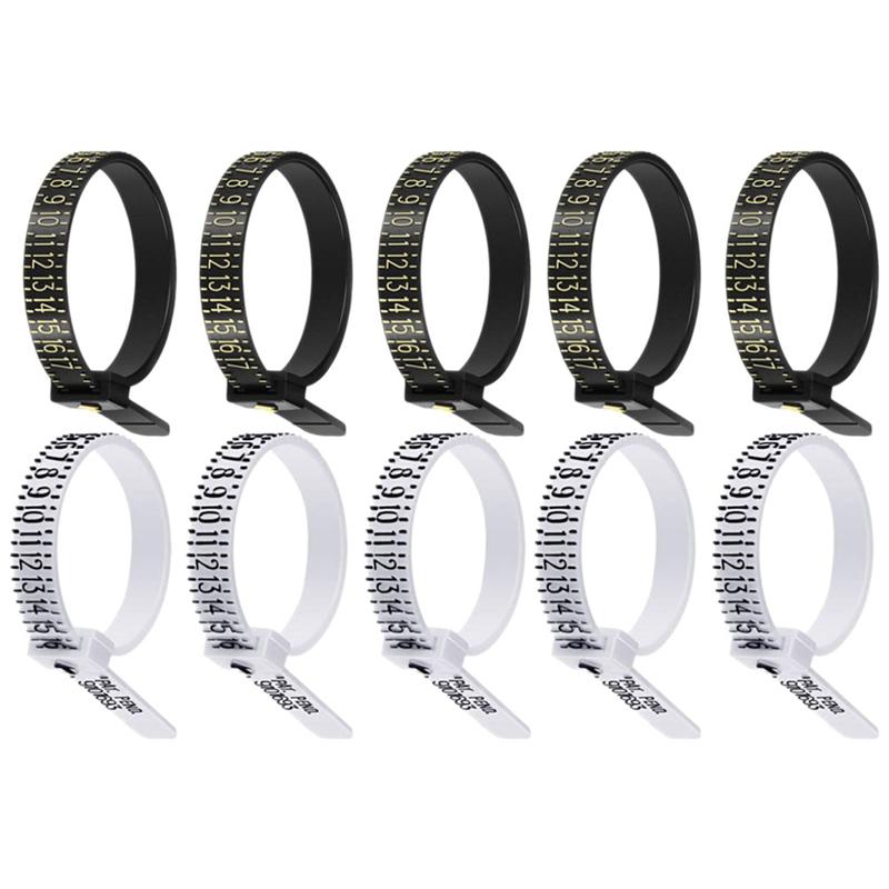 10pcs US Ring Size Measuring Tool Ring Sizer Ring Measurer for Daily Use