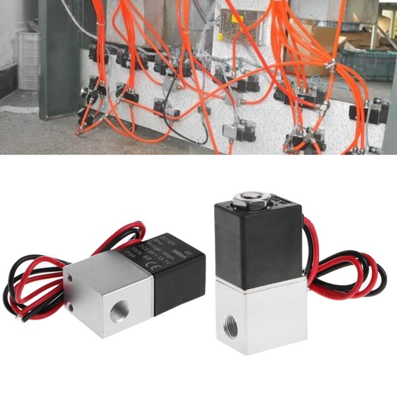 Normally Closed Solenoid Valve 12V DC 1/8" w/Wire For Air Gas Water