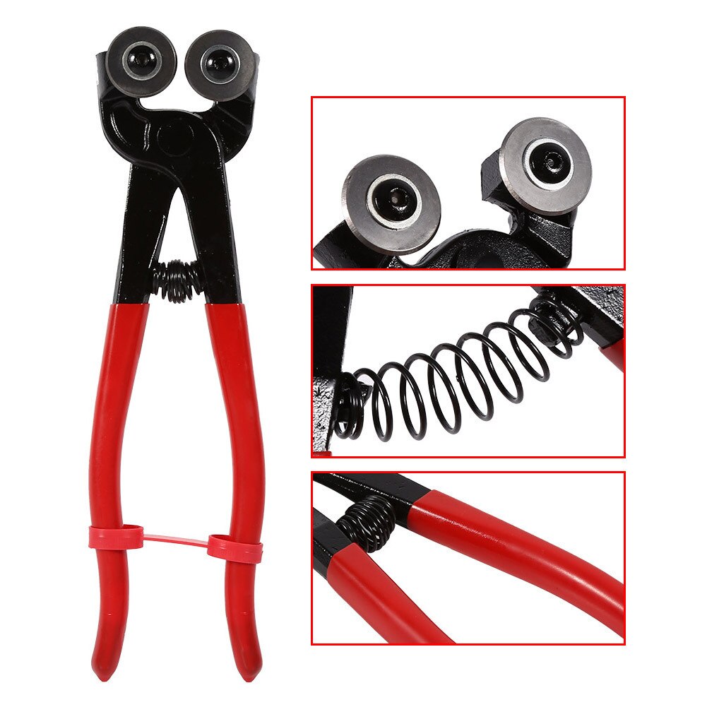 Pince à découper la mosaïque, lames à Double roue de 8 pouces, pinces en céramique, poignée antidérapante, pince à carreaux de haute dureté pour coupe-verre