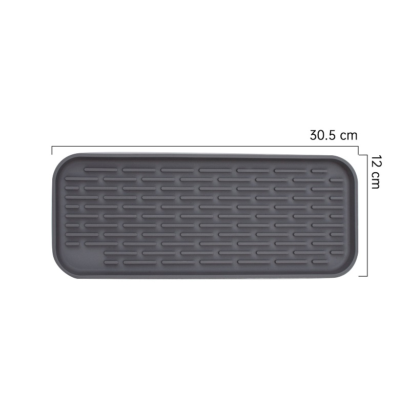 Siliconen Servies Antislip Mat Gootsteen Lade Zeepdispenser Spons Afvoer Pad Droogkussen Pad Opbergen Gootsteen Afvoermat: Light Grey