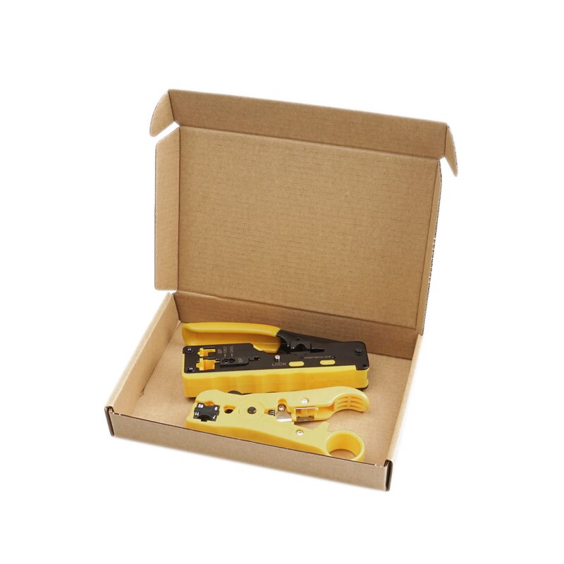 2In1 Crimping Tool Set Multi-Function Seven Types of Through-Hole Rj45 Crystal Head Network Tool Wire Stripper Network Cable Pli