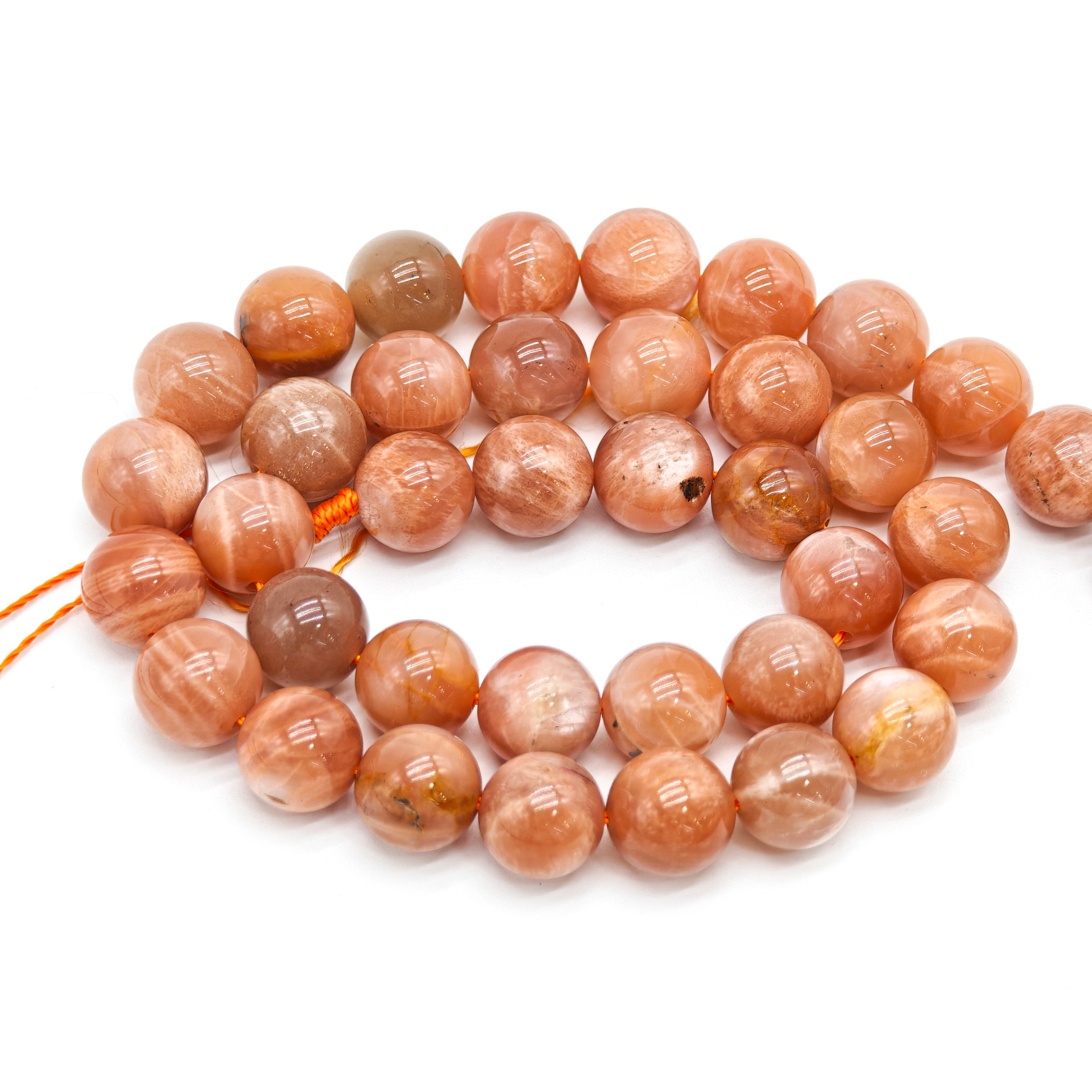 Pedras naturais para fazer joias 4 6 8 10 12mm contas redondas de pedra solar para pulseiras e colares DIY
