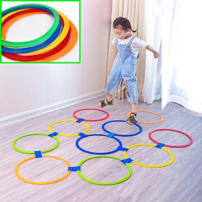 Kinderen Indoor Outdoor Play Hopscotch Ring Springen Voor Kinderen Sport Speelgoed Jongen Meisje Tuin Achtertuin Indoor Carnaval Game