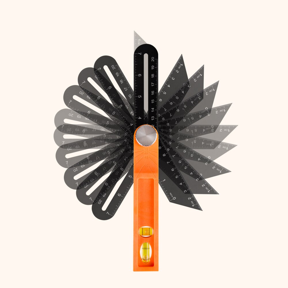 T-Bevel Square Angle Protractor Level Work Tool Steel Multi-angle Inch Multipurpose Carpenter Measuring