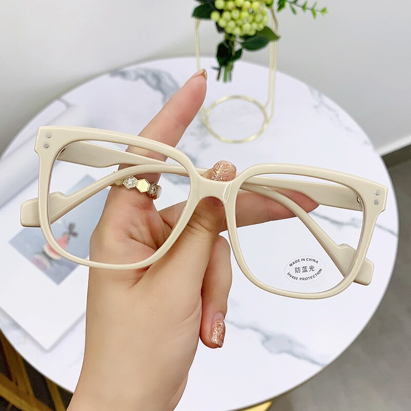 YOOSKE – lunettes de vue Anti-lumière bleue, monture pour ordinateur, léopard, surdimensionnées,: beige