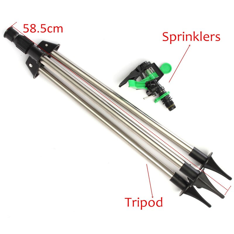 1Set Stainless Steel Tripod Impulse Sprinkler Pulsating Grass Lawn Watering Irrigation Kits For Garden Watering Tool