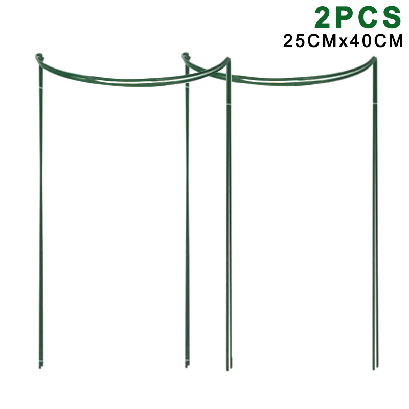 Piquets de Support pour plantes florales, cadre métallique Semi-circulaire pour jardin, 2 pièces, à domicile: 25cmx40cm