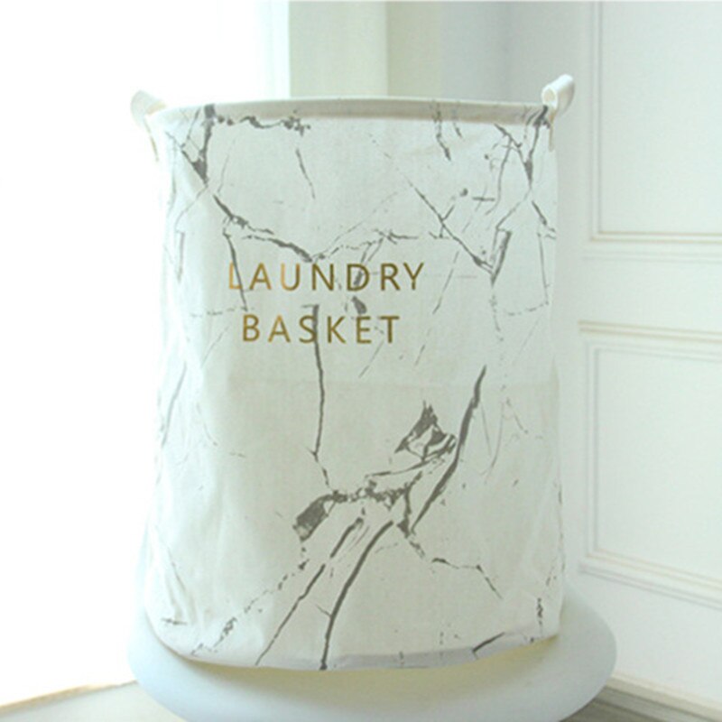 Opvouwbare wasmand ronde opbergzak grote wasmand opvouwbare kleding speelgoedhouder emmerhouder emmer organizer: Wit