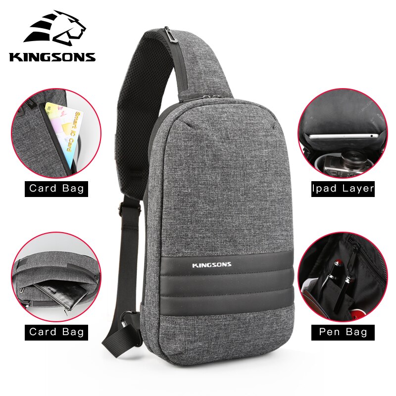 Kingsons-Bolso de pecho de un solo hombro, cruzado, informal, pequeño, para viaje corto